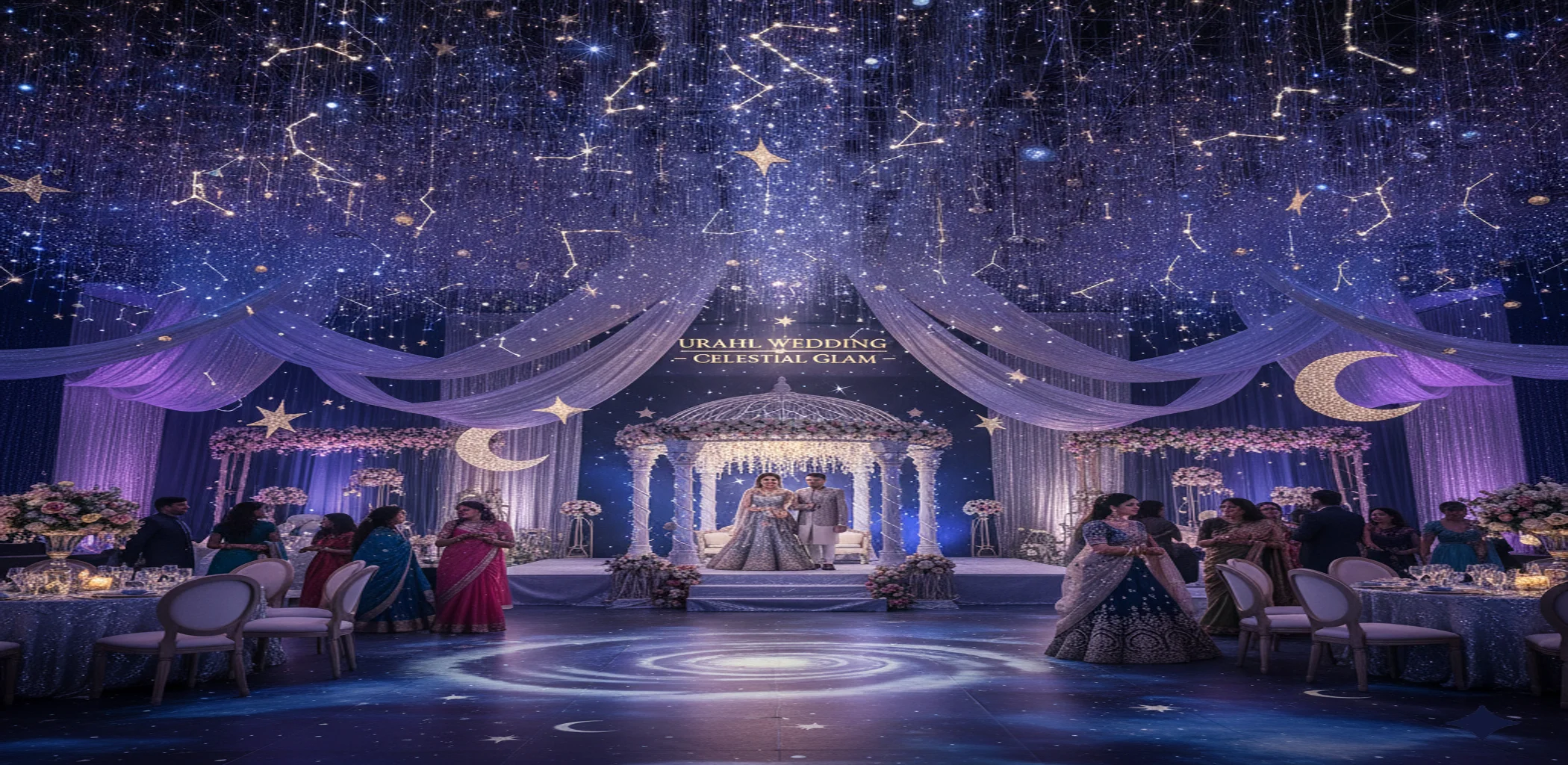 Trending Indian Wedding Theme – Celestial Glam Wedding- Where the Stars Align for Eternal Love