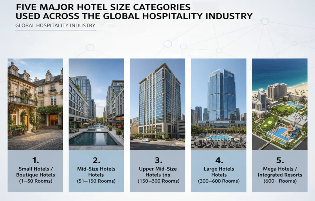 5 MAJOR HOTEL SIZE CATEGORIES USED ACROSS THE GLOBAL HOSPITALITY INDUSTRY